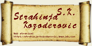 Strahinja Kozoderović vizit kartica